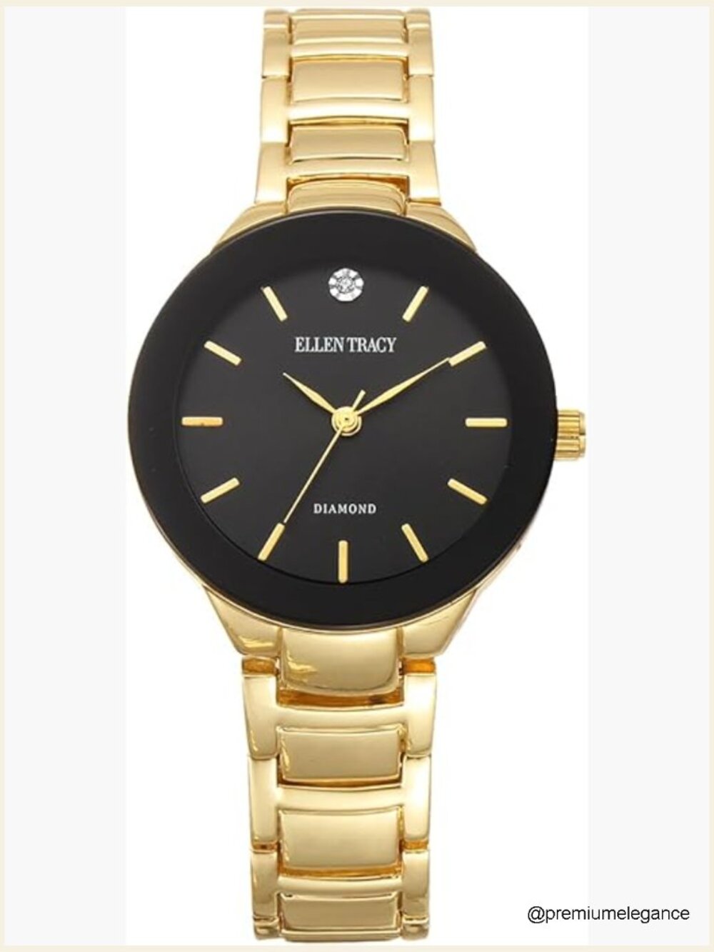 32mm Gold Women's Watch with Diamond Accent Analog Quartz